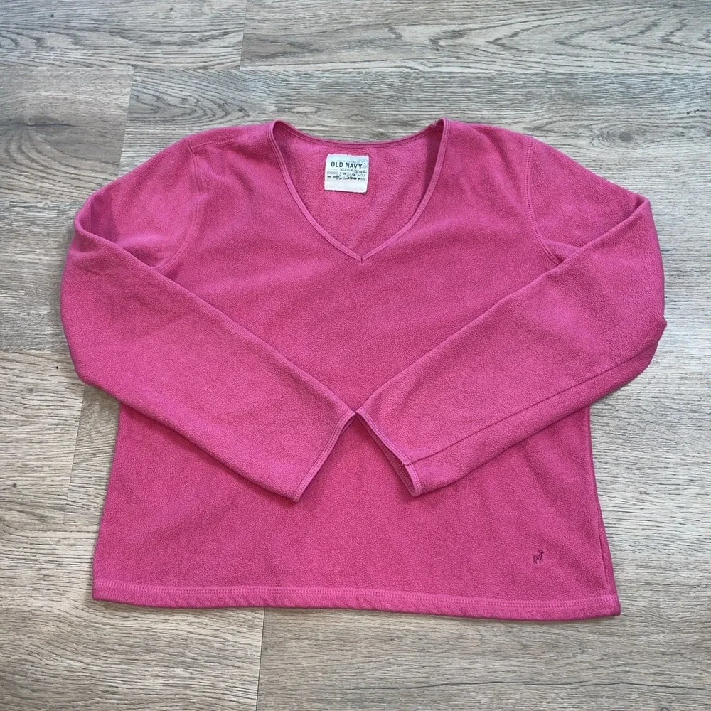 Old Navy Girls Pink Fleece Shirt Long Sleeve Size Medium jl
